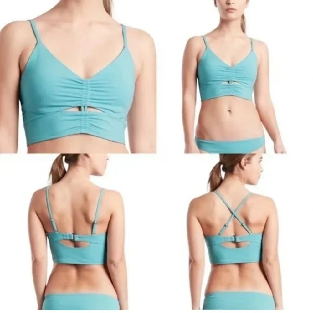 ATHLETA Villa Bikini in Waterloo Blue. Top Size 34 D/DD Bottoms Sz Small